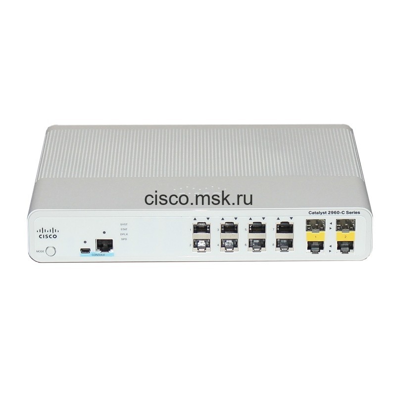 Коммутатор Cisco Catalyst WS-C2960C-8TC-L - 8xFE + 2xGE (SFP), LAN Base