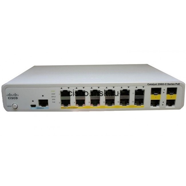 Коммутатор WS-C2960C-12PC-L - Cisco Catalyst 2960C Switch 12 FE PoE, 2 x Dual Uplink, Lan Base