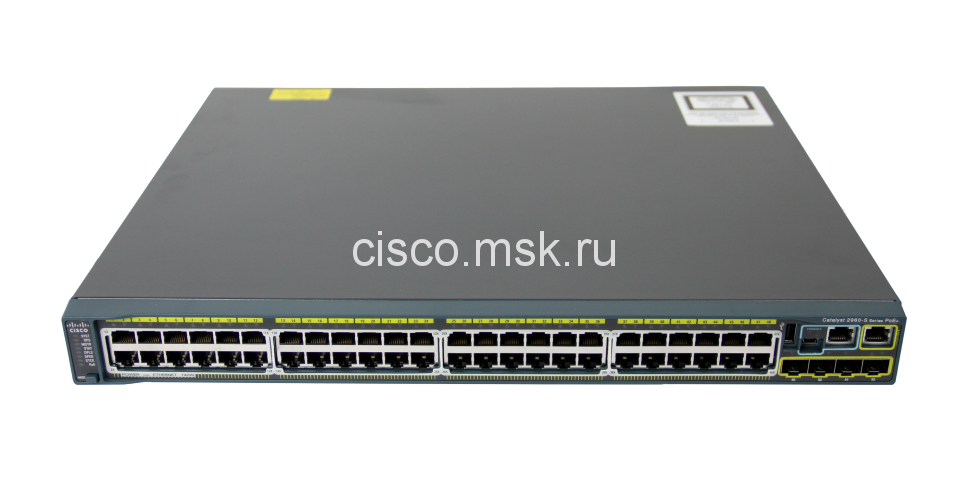 Коммутатор Cisco Catalyst WS-C2960S-48FPS-L - 48xGE (PoE) + 4xGE (SFP), LAN Base