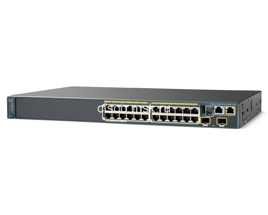 Коммутатор Cisco Catalyst WS-C2960S-24TD-L - 24xGE + 2x10GE (SFP+), LAN Base
