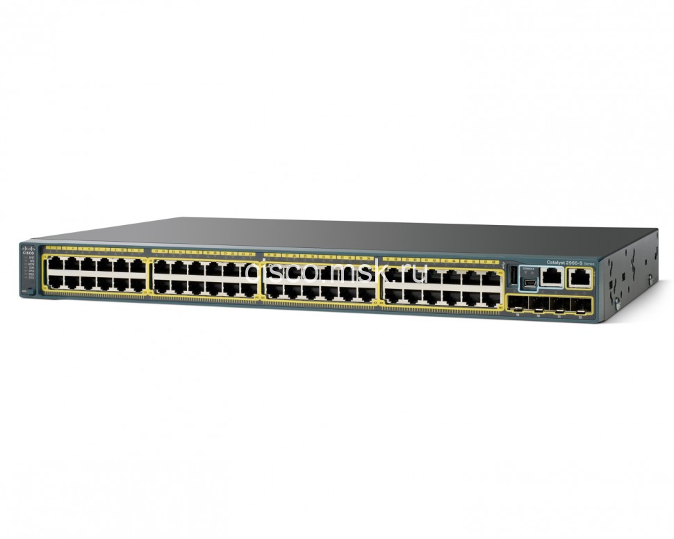 Коммутатор Cisco Catalyst WS-C2960S-48LPS-L - 48xGE + 4x (SFP), LAN Base