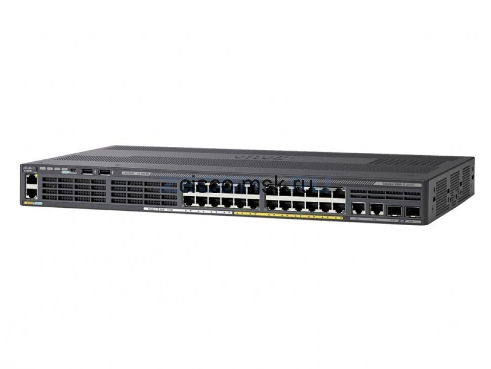 Коммутатор Cisco Catalyst WS-C2960X-24PSQ-L - 24xGE + 8xGE (PoE) + 2xGE (SFP) + 2xGE, LAN Base