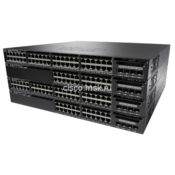 Коммутатор Cisco Catalyst WS-C3650-48PQ-S - 48xGE (PoE+) + 4x10GE (SFP+), IP Base