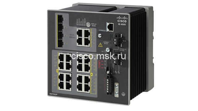 IE-4000-4S8P4G-E Маршрутизатор IE 4000 4 x SFP 100M with 8 x PoE, 4 x 1G Combo , LAN Base
