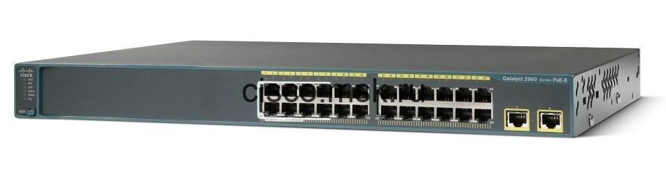 Коммутатор WS-C2960-24LT-L - Cisco Catalyst 2960 24 10/100 (8 PoE)+ 2 1000BT LAN Base Image