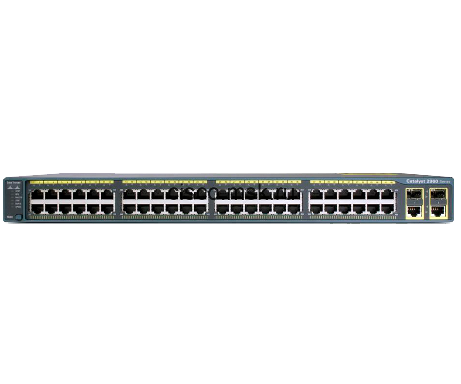 Коммутатор WS-C2960-48PST-S - Cisco Catalyst 2960 48 10/100 PoE + 2 1000BT +2 SFP LAN Lite Image