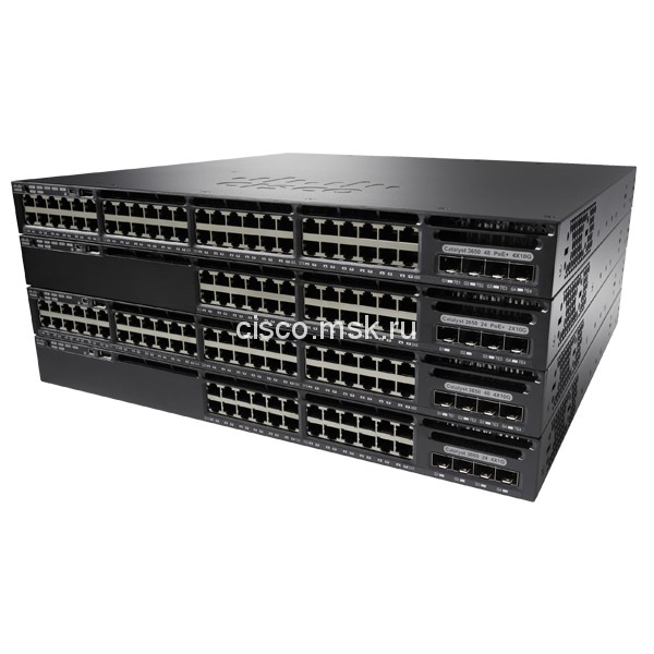 Коммутатор Cisco Catalyst WS-C3650-24PD-L - 24xGE (PoE+) + 2x10GE (SFP+), LAN Base