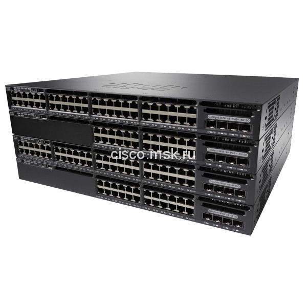 Коммутатор Cisco Catalyst WS-C3650-48PS-S - 48xGE (PoE+) + 4xGE (SFP), IP Base